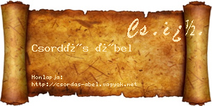 Csordás Ábel névjegykártya