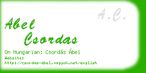 abel csordas business card