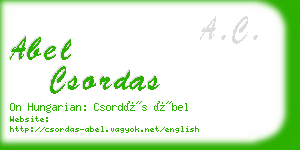 abel csordas business card